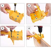 Gabarit de perçage rapide pour chevilles en bois, en plastique ABS, système de gabarit de poche portable, perforateur de trous pour forets de 6/8/10 mm pour joints à chevilles en menuiserie