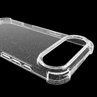 Prix usine diamant brillant poudre antichoc coussin d'air souple TPU étui de téléphone portable pour iPhone 17 Air clair couverture arrière