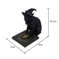 Statue de chat noir en résine, style rétro, horreur, Halloween, sorcellerie, décoration de jardin, extérieur, réaliste, peinte à la main, ISO 9001