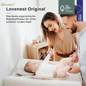 Nueva almohada de bebé de espuma viscoelástica de algodón con protección <span class=keywords><strong>plana</strong></span> transpirable sostenible de Europa para niños y niñas recién nacidos - Product Image 5