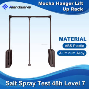 <span class=keywords><strong>Tringle</strong></span> à vêtements large en aluminium réglable organisateur de cintre de levage d'armoire haute tige de placard pour matériel de levage de garde-robe - Product Image 2