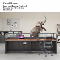 BGZ-216X Ensemble de bureaux modulaires minimalistes et modernes pour 4/6 personnes avec gestion des câbles et chaises de bureau individuelles