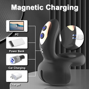 Anneau pénien 3 en 1 Stimulation des <span class=keywords><strong>testicules</strong></span> du périnée et du Clitoris féminin trois moteurs 10 Modes de Vibration jouets sexuels - Product Image 4