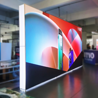 Support d'affichage en tissu tendu pour fond de scène 20ft x 10ft, en aluminium, avec éclairage LED, pour salons professionnels et expositions, mur d'arrière-plan rétroéclairé