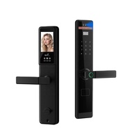 Serrure intelligente à reconnaissance faciale, mot de passe, empreinte digitale, contrôle par application - Portes en aluminium/bois - Stockage de mémoire cloud - Wi-Fi