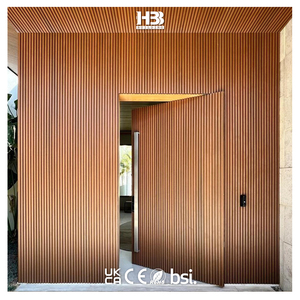 Puertas Exteriores Pivotantes de Aluminio y Acero Gris de Estilo Moderno, a Prueba de Balas, Insonorizadas, con Acabado de Superficie, Entrada Principal de Seguridad para Villa - Product Image 2