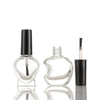 Flacon de vernis à ongles transparent de 10 ml, flacons de vernis gel, flacon d'huile à ongles en forme de crâne ou de cœur