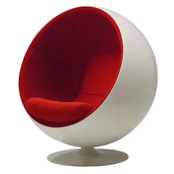 Modern customized living room furniture FRP leisure swivel chair with cushion ball chair
