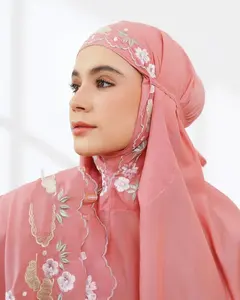 customized Praying Robe Embroidery Travel Prayerset Organic Silk Premium prayerset muslim customized silk telekung