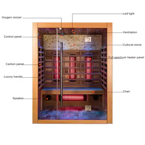 ساونا داخلية بعيدة الأشعة تحت الحمراء ، كابينة أوكسجين ملح الهيمالايا ، مؤين <span class=keywords><strong>3</strong></span> أشخاص ، ساونا بالأشعة تحت الحمراء - Product Image 2