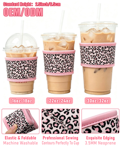 Diseño personalizado reutilizable aislado solo neopreno soporte para taza de café frío neopreno burbuja té taza manga Koozy soporte cubierta portador - Product Image 4