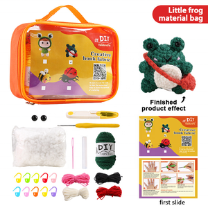 DIY Handmade Materials Pack Wool Crochet Kit for Beginner Knitting Cute Dolls Keychain Pendant - Product Image 4