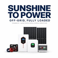 Perangkat Sistem Tenaga Surya Lengkap Off Grid 5.12kWh Baterai LiFePO4 Inverter Hybrid Panel Surya PV Combiner Tool Kit untuk Sistem Tenaga Rumah Tangga