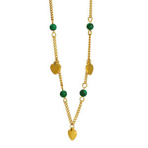 Collar de Joyería con Colgante de Corazón de Turquesa Natural, Chapado en Oro de 18k, Acero Inoxidable 316L, Resistente al Agua y al Deslustre, para Mujer - Product Image 5
