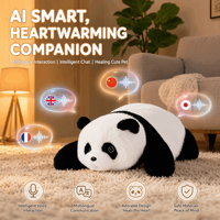 Jouet Panda Interactif Intelligent en Fourrure Douce de Qualité Supérieure, Matériaux Écologiques Certifiés EN71 et Approuvés CPC, Interaction Vocale et Linguistique
