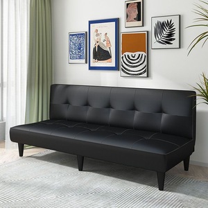 Sofá Cama Plegable de Cuero PU Personalizable, Moderno, Ajustable, Estilo Familiar, <span class=keywords><strong>3</strong></span> Plazas, para Apartamentos Pequeños, Conjunto de Sofás Casuales para Sala de Estar - Product Image 1