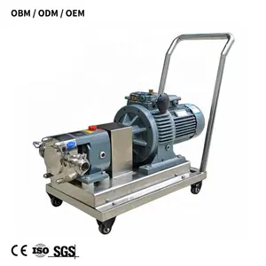 2.2kw Food Grade Viscous Liquid Mobile Transfer Rotary Lobe Pump Sanitary With Trolly Frequency Controller