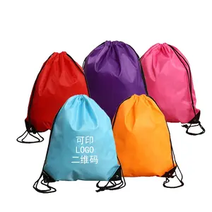 Drawstring Backpack Storage Polyester Bag Sports Custom Personalized Nylon with Manufacturer Price for Kids Waterproof Linen