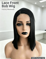 Prix de gros : Perruques bob courtes indiennes, lisses et colorées, en cheveux humains bruts mélangés
