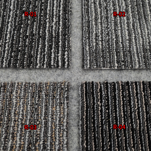 Dalles de moquette rectangulaires modernes à poils ras, avec support en caoutchouc antidérapant, pour usage commercial et bureautique, couleur unie, en polypropylène, fabriquées à la machine - Product Image 4