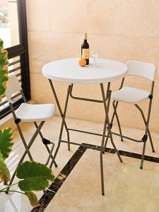 <span class=keywords><strong>Mesa</strong></span> <span class=keywords><strong>de</strong></span> Bar <span class=keywords><strong>de</strong></span> cóctel <span class=keywords><strong>redonda</strong></span> <span class=keywords><strong>de</strong></span> plástico plegable portátil para exteriores con diámetros <span class=keywords><strong>de</strong></span> 60 <span class=keywords><strong>cm</strong></span> blanco adecuado para actividades <span class=keywords><strong>de</strong></span> fiesta - Product Image 2