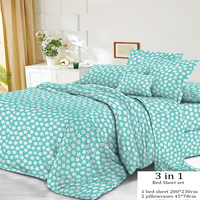Ensemble de draps de lit en microfibre tissée de haute qualité sur mesure, 3 pièces, avec 2 taies d'oreiller, design imprimé, coloré, durable, respirant