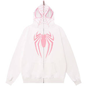 YOUCHEN <span class=keywords><strong>Felpa</strong></span> con Cappuccio Unisex di Alta Qualità, Zip Integrale, Ricamo con Strass a Forma di Ragno, Oversize, Felpe da Uomo - Product Image 6