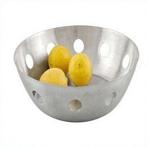 Corbeille à fruits en acier inoxydable avec trous, design moderne, panier de rangement pour la cuisine - Product Image 1