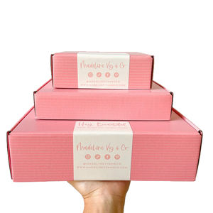 Correo de cartón corrugado Rosa personalizado para productos de belleza Forro de esponja Caja de envío postal con diseño de logotipo - Product Image 2