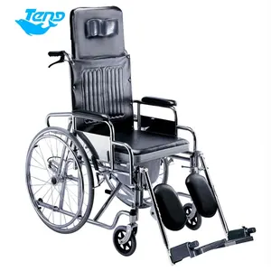 Kursi roda lipat portabel dewasa, kursi roda Manual dengan Toilet, ringan, kualitas tinggi