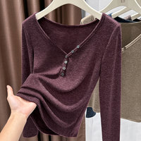 Pull en maille à col en V pour femme, manches longues, coupe ajustée, couleur unie, asymétrique, idéal pour le quotidien