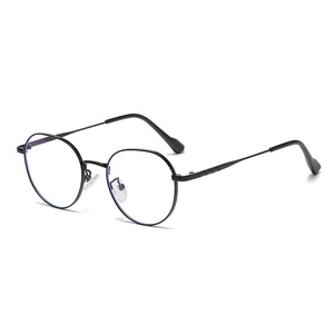 Occhiali <span class=keywords><strong>Vintage</strong></span> Retrò Rotondi Anti Luce Blu con Montatura in Metallo per Uso Quotidiano Unisex, Occhiali alla Moda per Adulti - Product Image 1