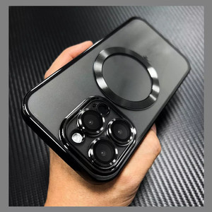 Custodia Magnetica Trasparente con Ricarica Wireless e Protezione Lente in Vetro TPU Morbido per <span class=keywords><strong>iPhone</strong></span> 15 Plus, 16 Pro Max, 17, 16E - Design Elegante e Placcato - Product Image 2