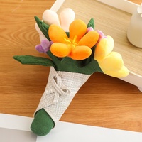 Bouquet de fleurs artisanal Xiaohong pour les frères, jouet en polyester, cadeau unisexe avec pendentifs orange, rose et jaunes, plante