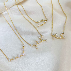 Diamante estrella gráfico guardián collar moda Acero inoxidable chapado en oro collar del zodiaco joyería impermeable 2025 - Product Image 3