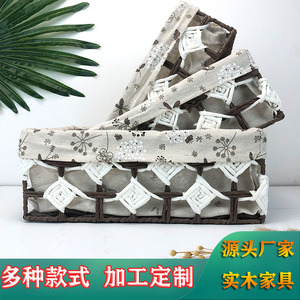 Rattan Storage Basket Rectangle Linen Fabric Toy Organizer Household Storage <b>Crate</b> <b>White</b> Standing Type - Product Image 4