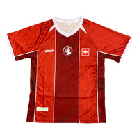 Maillot de football d'équipe rouge à imprimé intégral, séchage rapide, respirant, pour homme, uniforme d'entraînement pour supporter avec logo croix suisse