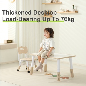 Table d'étude en bois SINKIPA pour enfants et ensemble de 2 chaises, réglable en hauteur sur 6 niveaux, mobilier pour enfants pour la peinture, la salle à manger, la chambre, l'école - Product Image 4
