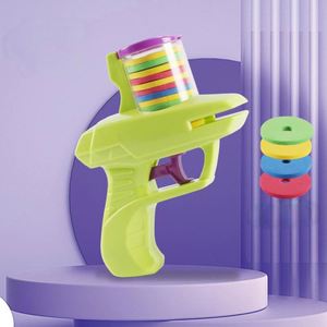 Outdoor Game Gun Toy Plastic Foam Disc Launcher Soft Shot Flying Saucer Gun Fight <b>Frog</b> Competitive Game - Product Image 3