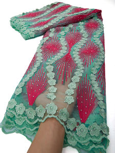 Or dentelle tissu africain maille Tulle paillettes dentelle broderie nigérian <span class=keywords><strong>français</strong></span> Tulle dentelle tissu pour robe <span class=keywords><strong>de</strong></span> soirée <span class=keywords><strong>de</strong></span> mariage 0001 - Product Image 4