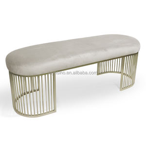Laynsino, el más nuevo diseño, muebles de oficina para el hogar, dormitorio moderno, Banco otomano de terciopelo, Banco de cama con marco de <span class=keywords><strong>Metal</strong></span> para sala de estar - Product Image 3