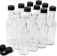 Bouteille de sauce chaude transparente vide de 150ml avec bouchon à noyau intérieur scellé bouteille en verre pour bouteille d'assaisonnement à l'huile de sauce