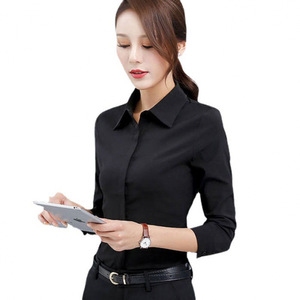 เสื้อเชิ้ต S-<span class=keywords><strong>5XL</strong></span> เข้ารูปแขนยาวสำหรับผู้หญิง, เสื้อเชิ้ตทำงานเข้ารูปมีกระดุมลำลองสำหรับผู้หญิงเสื้อเบลาส์แนวเกาหลีฤดูใบไม้ผลิ - Product Image 5