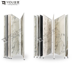 Milieuvriendelijk Metalen Tegelreksysteem Met Mobiele Showroomkasten En Roterende Voetstukbasis - Product Image 5