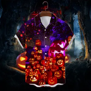 Halloween Wholesales Printed Design T Shirt Unisex Sublimation T-shirts Men Golf Polo Shirts