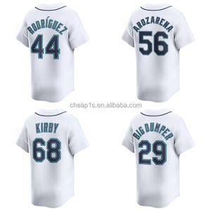 Livraison directe, broderie, maillot de baseball américain des Seattle Mariners pour hommes # 29 Cal Raleigh # 12 Josh Naylor Vêtements de softball - Product Image 1