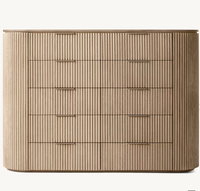 Table de toilette Byron durable et moderne en chêne massif européen, couleur personnalisée, 10 tiroirs, pour chambre à coucher