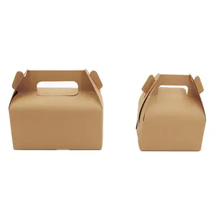 食品用包装クラフト紙箱卸売使い捨てテイクアウトデザートケーキボックスケータリング包装