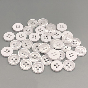 กระดุมเสื้อสีขาว4รูกระดุมเม็ดไข่มุกทำจากเรซินขนาดตามสั่ง - Product Image 5