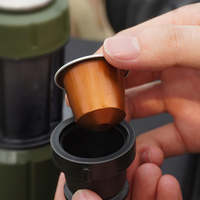Machine à expresso manuelle portable 2 en 1 HiBREW H4D pour capsules NS et café moulu, 8-15 bars, machine à café à pression manuelle